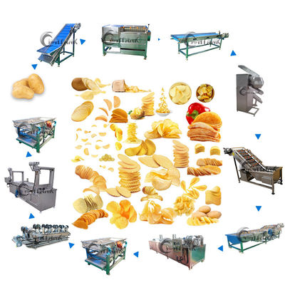 Lays Cassava French Crisp Automatic Snacks ماكينة صنع 1000 كجم / ساعة
