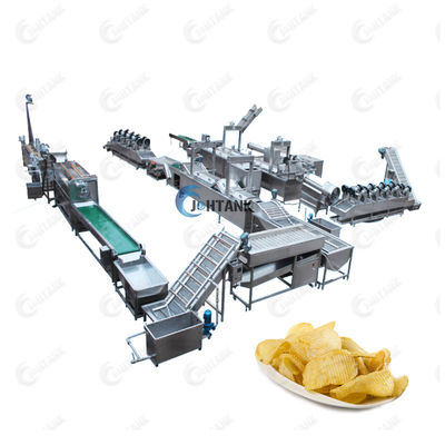 CE 2000kg / h خط إنتاج البطاطس المقلية المجمدة آلة تصنيع رقائق البطاطس